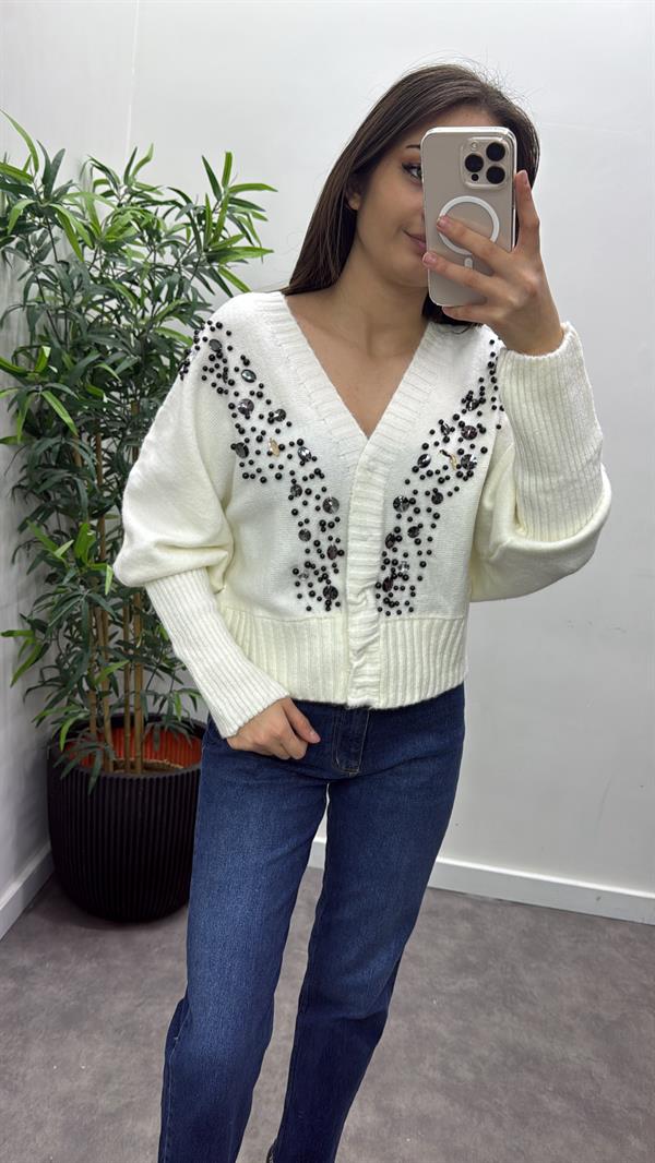 Lüks Taşlı Hırka