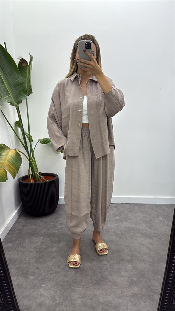 Lüks Tensel Gömlek Pantolon Takım