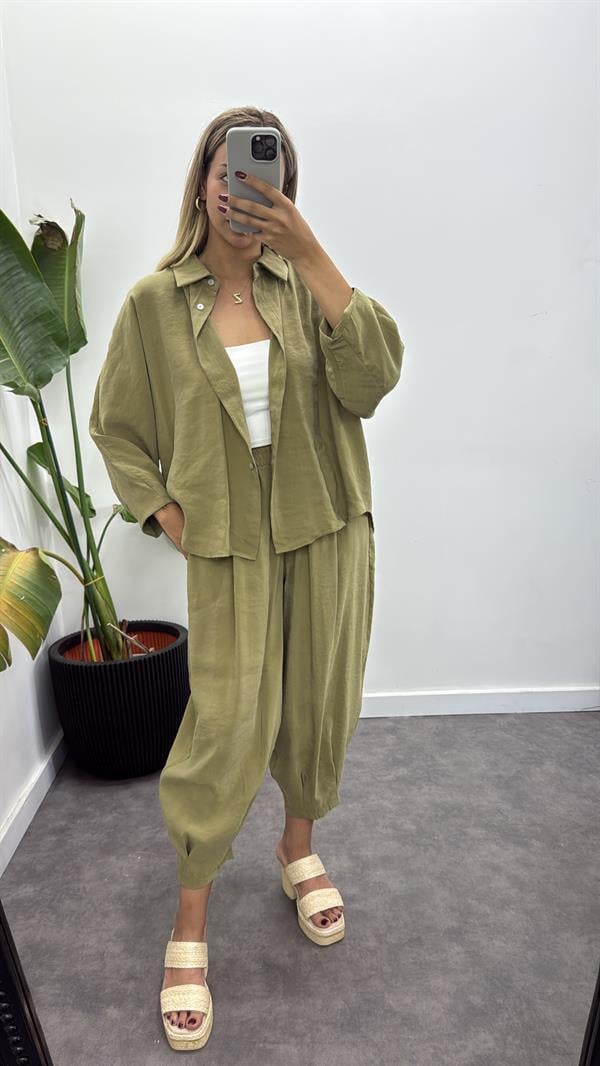 Lüks Tensel Gömlek Pantolon Takım