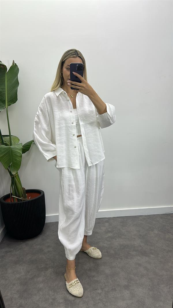 Lüks Tensel Gömlek Pantolon Takım