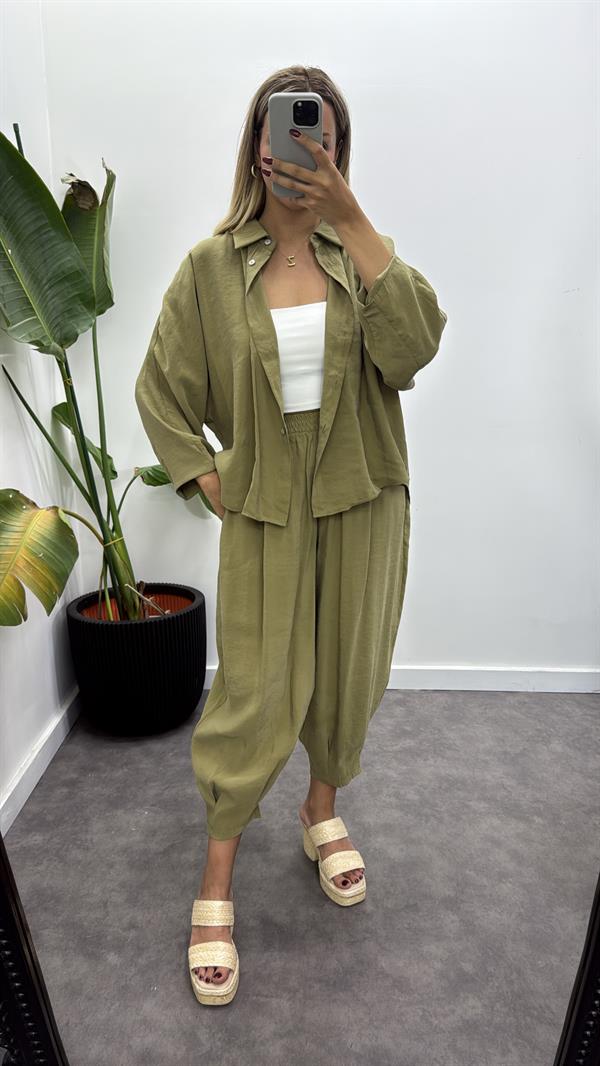 Lüks Tensel Gömlek Pantolon Takım