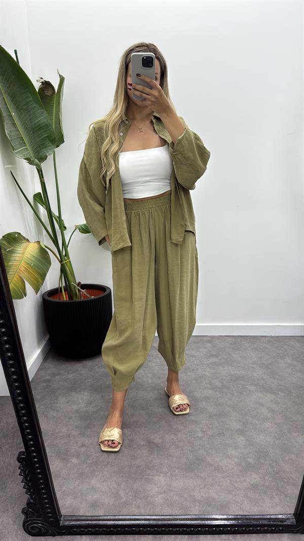 Lüks Tensel Gömlek Pantolon Takım