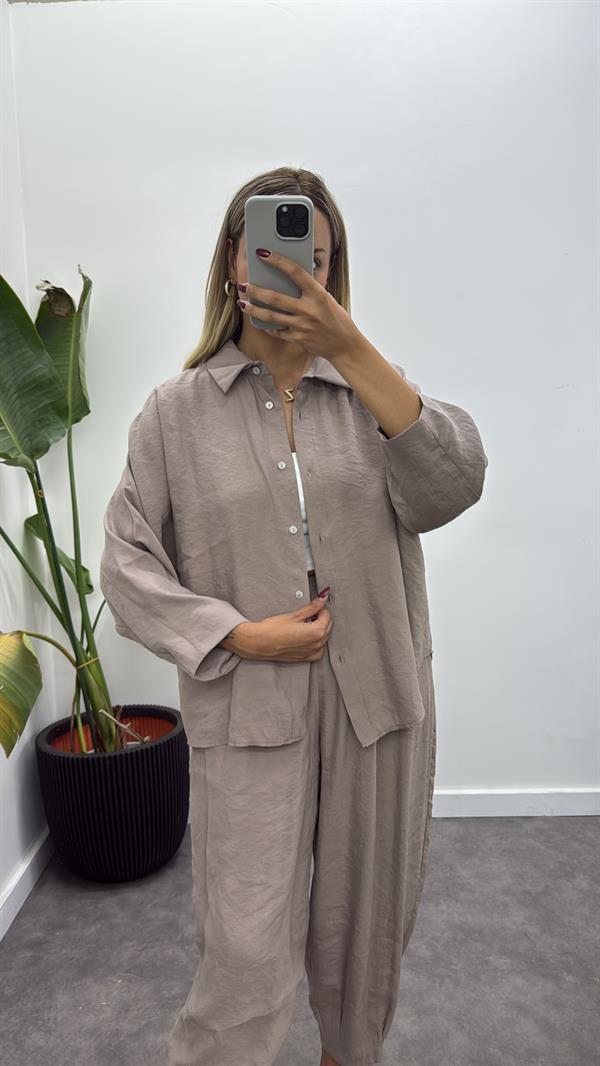 Lüks Tensel Gömlek Pantolon Takım