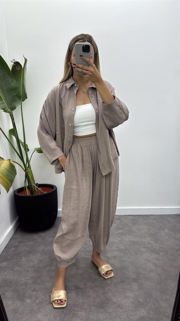 Lüks Tensel Gömlek Pantolon Takım