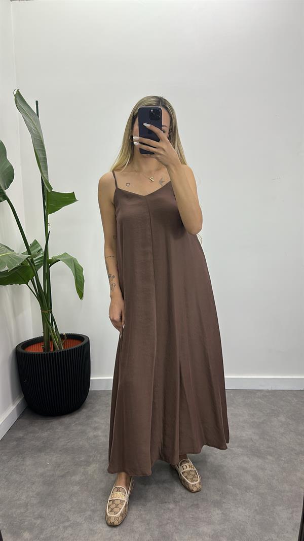 Lüx Kalite İthal Kumaş Askılı Elbise