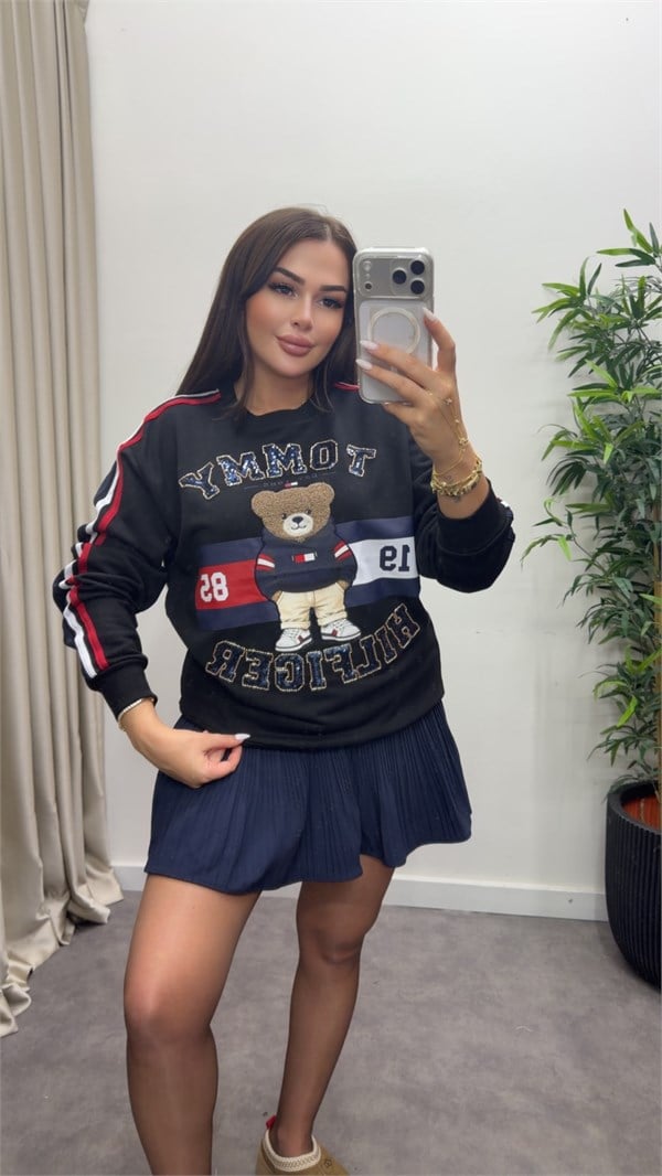 Marka Model Ayıcıklı Sweatshirt