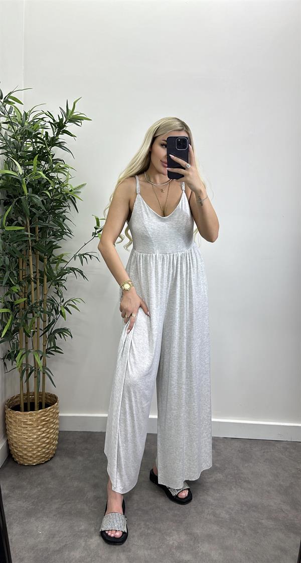 Modal Kumaş Sırt Çapraz Askılı Tulum