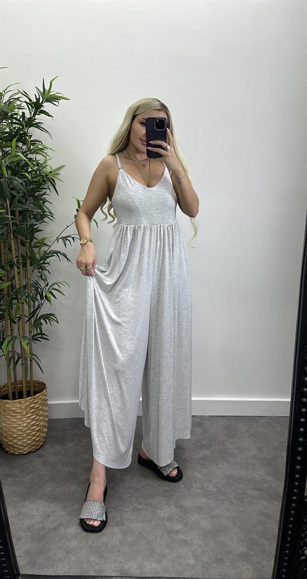 Modal Kumaş Sırt Çapraz Askılı Tulum