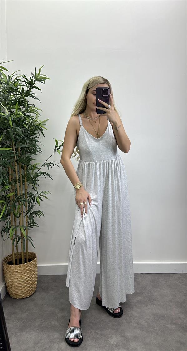 Modal Kumaş Sırt Çapraz Askılı Tulum