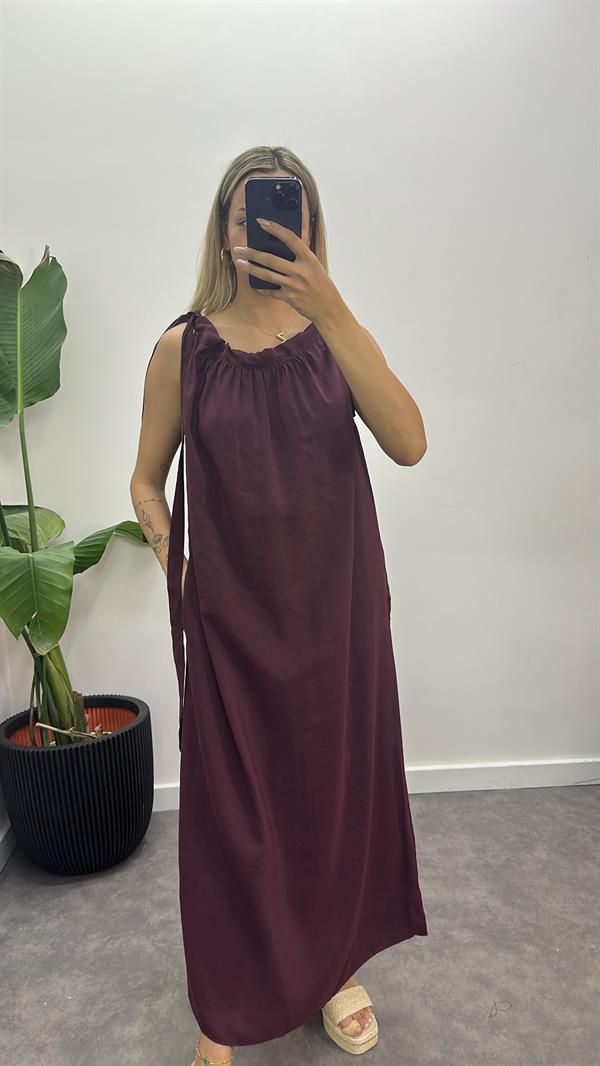 Omuz Bağlamalı Tensel Elbise