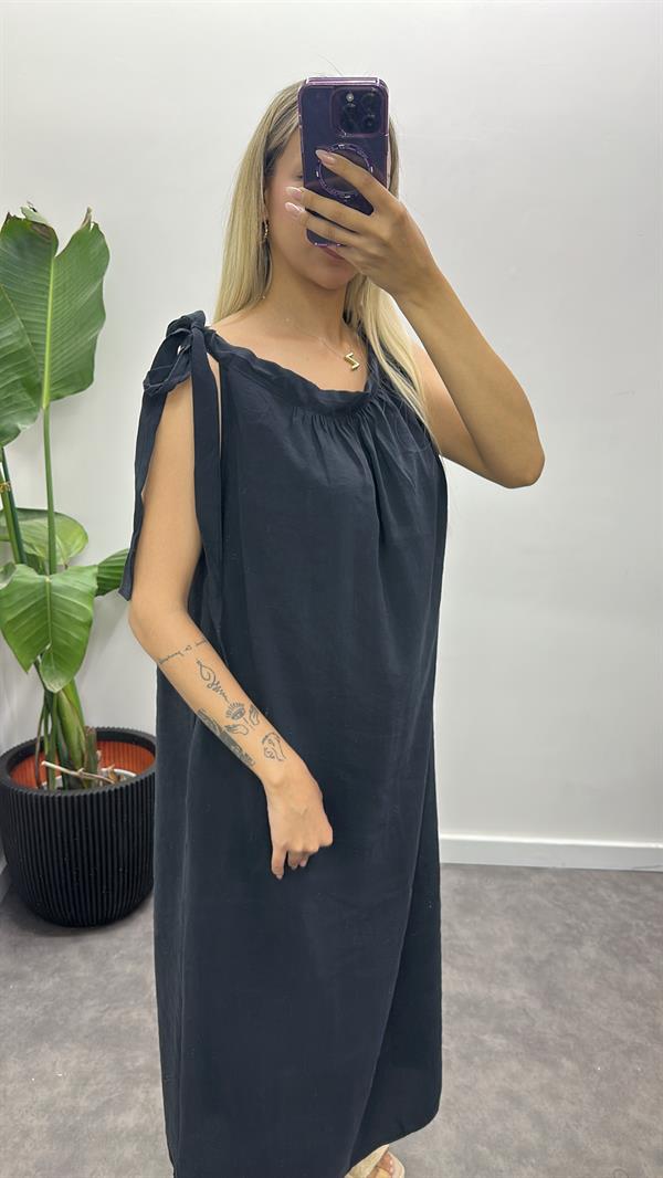 Omuz Bağlamalı Tensel Elbise