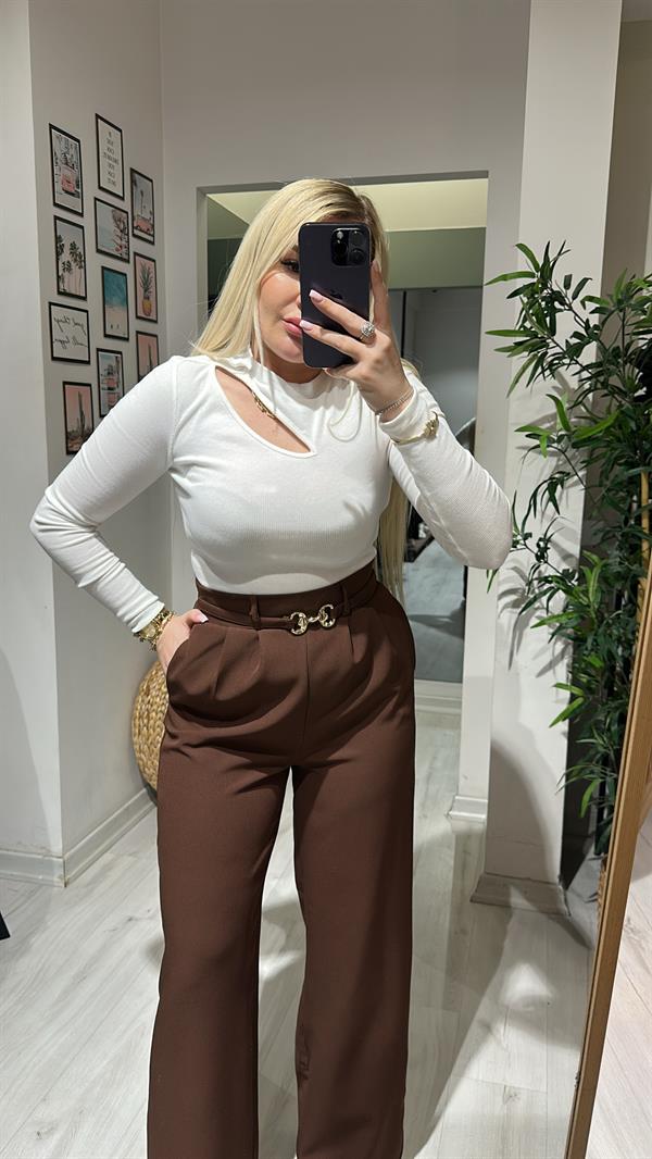 Önü Açık Ribana Bluz