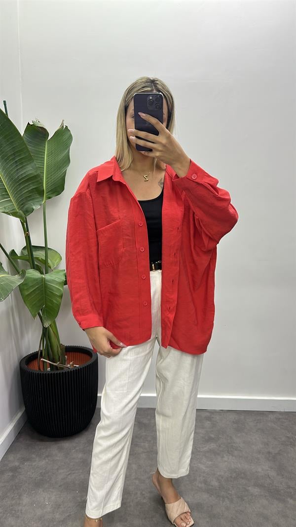 Oversize Lüks Tensel Gömlek
