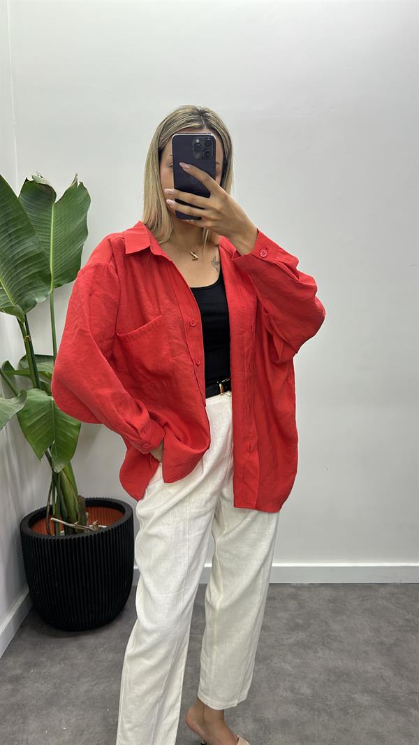 Oversize Lüks Tensel Gömlek