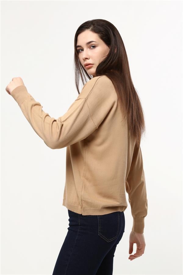 Düğmeli Polo Yaka Kazak