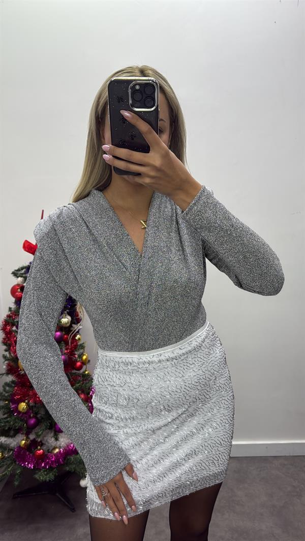 Simli Vatkalı Bodysuit