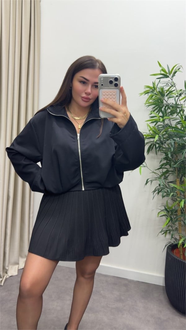 Siyah Bomber Ceket