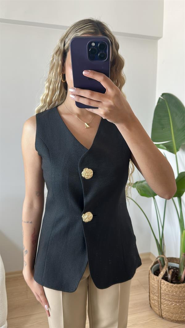 Tasarım Düğmeli Yelek