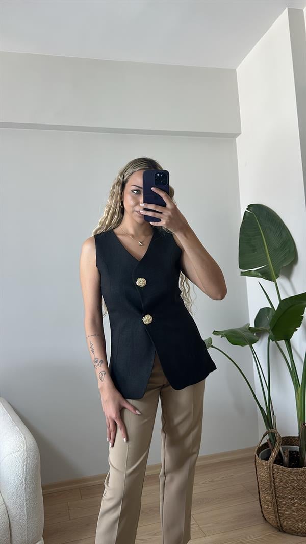 Tasarım Düğmeli Yelek