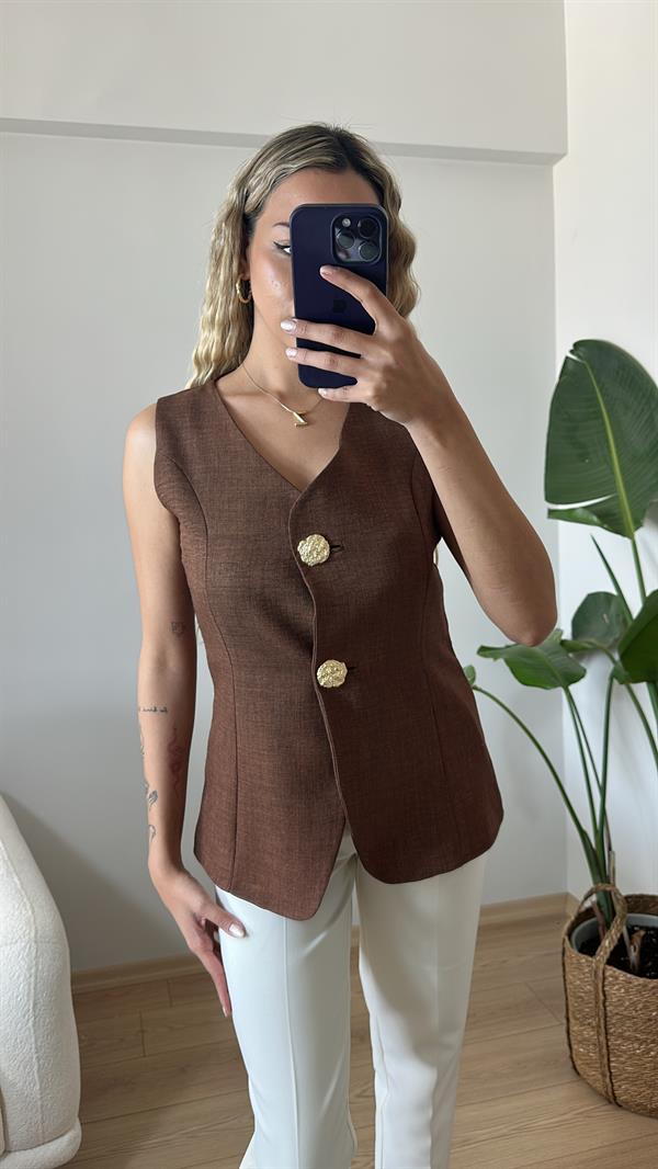 Tasarım Düğmeli Yelek