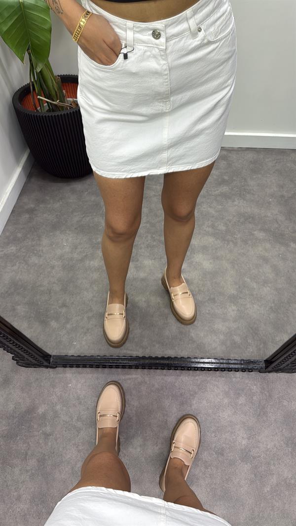 White Mini Jean Etek