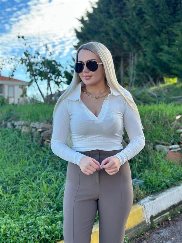 Yakalı Fitilli Bluz