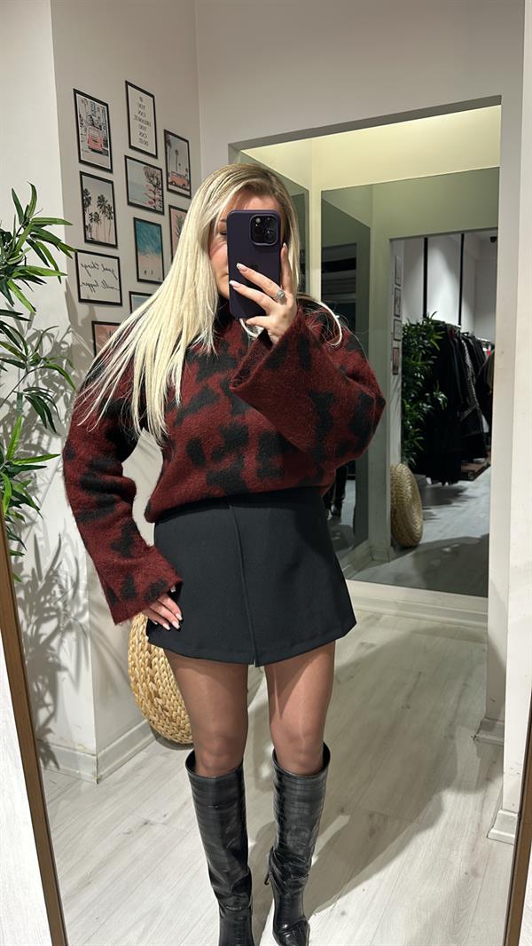 Zarf Detay Kumaş Şort Etek