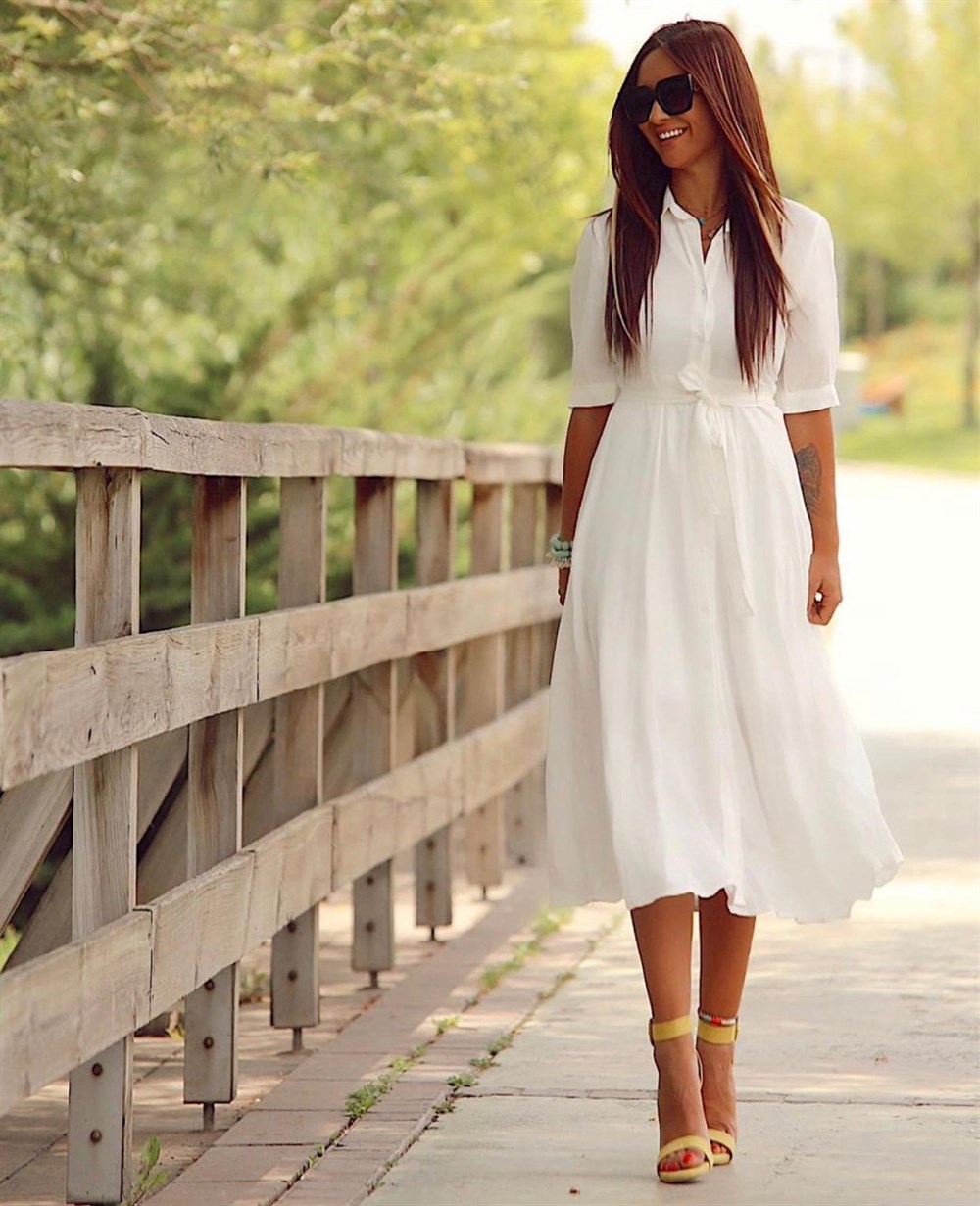 Beyaz Gömlek Elbise | Acar Boutique