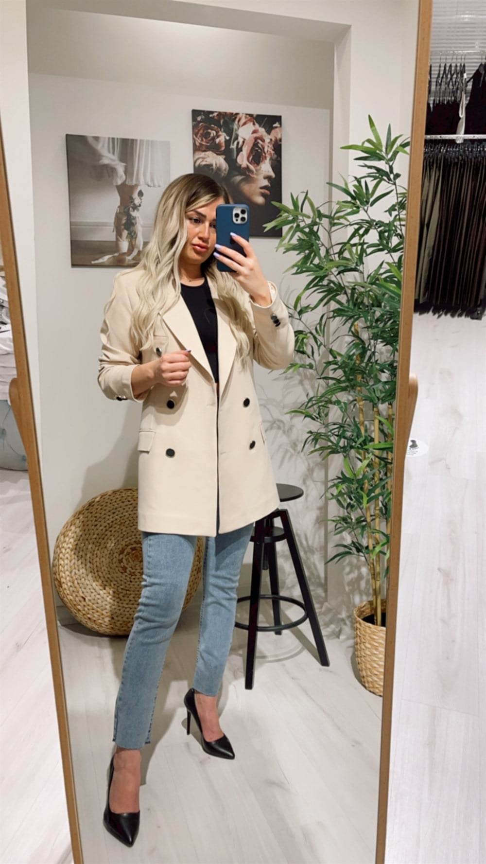 Ekru Blazer Ceket