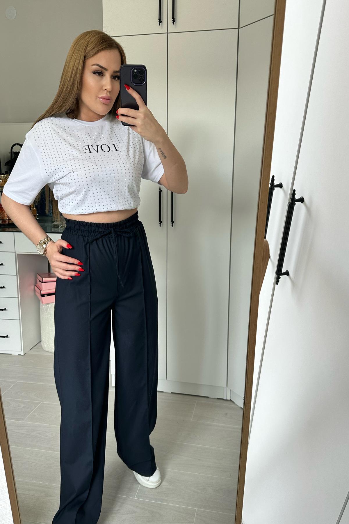 KENDİNDEN BAĞCIKLI PANTOLON