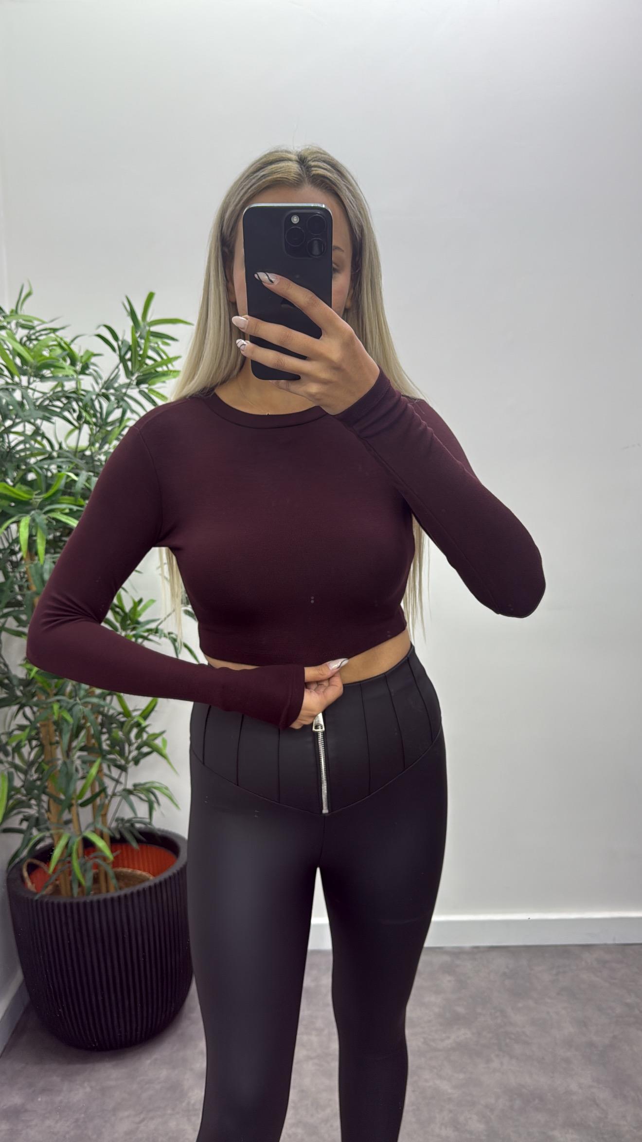 Kolu Yırtmaçlı Soft Doku Crop