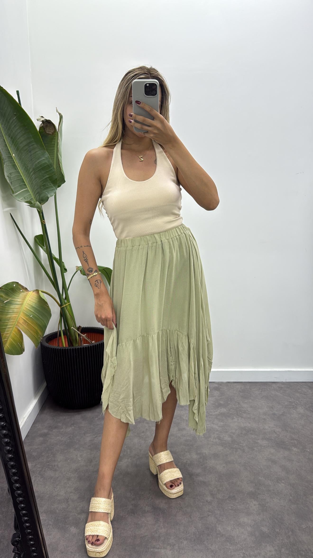 Lüks Kalite Volanlı Müslin Etek