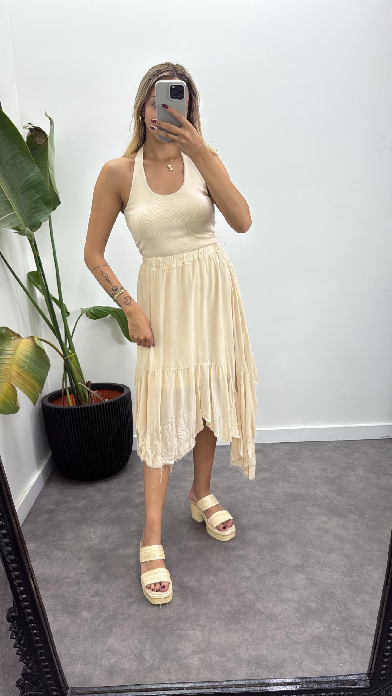 Lüks Kalite Volanlı Müslin Etek