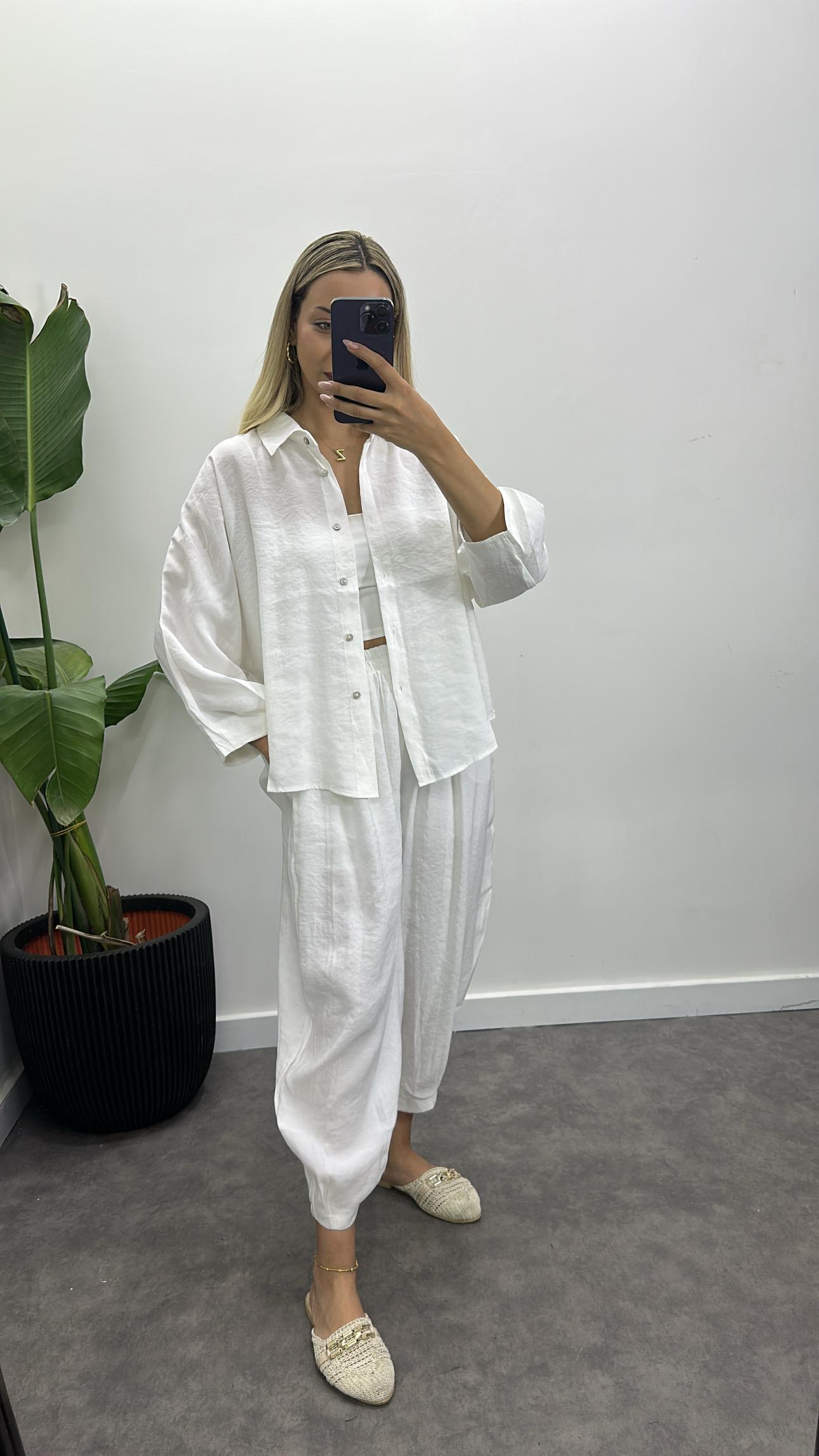 Lüks Tensel Gömlek Pantolon Takım