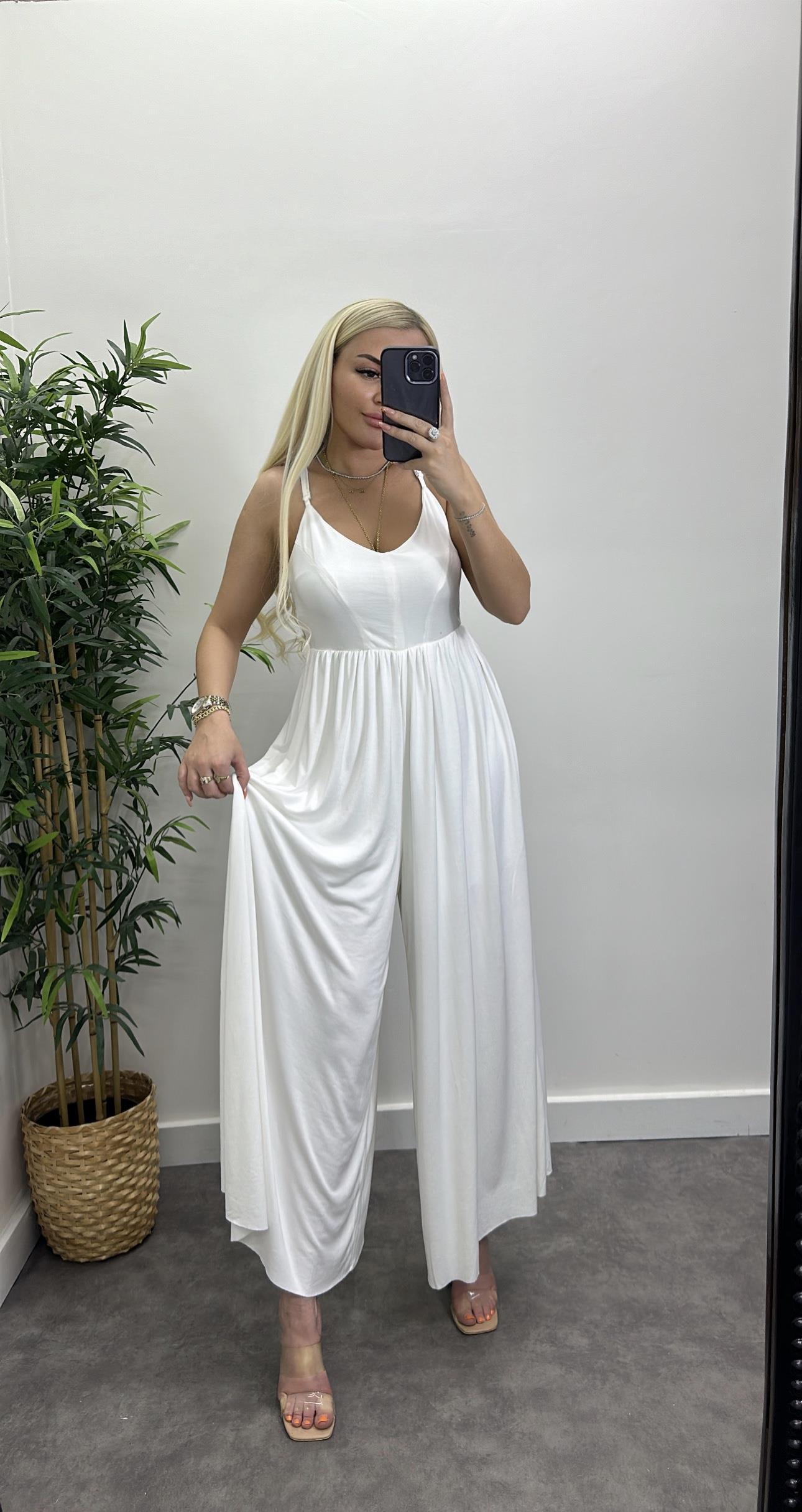 Modal Kumaş Sırt Çapraz Askılı Tulum