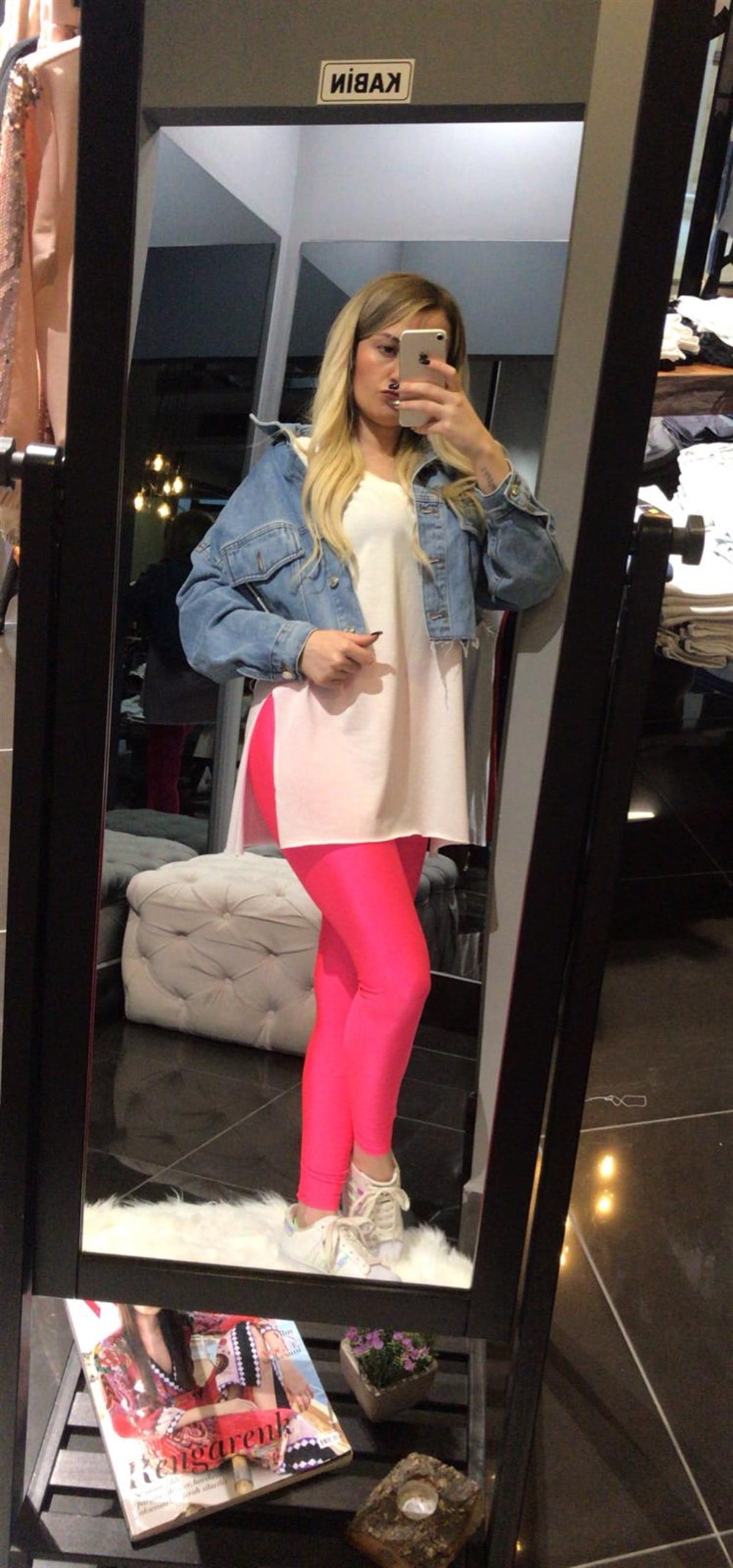 Neon Pembe Tayt