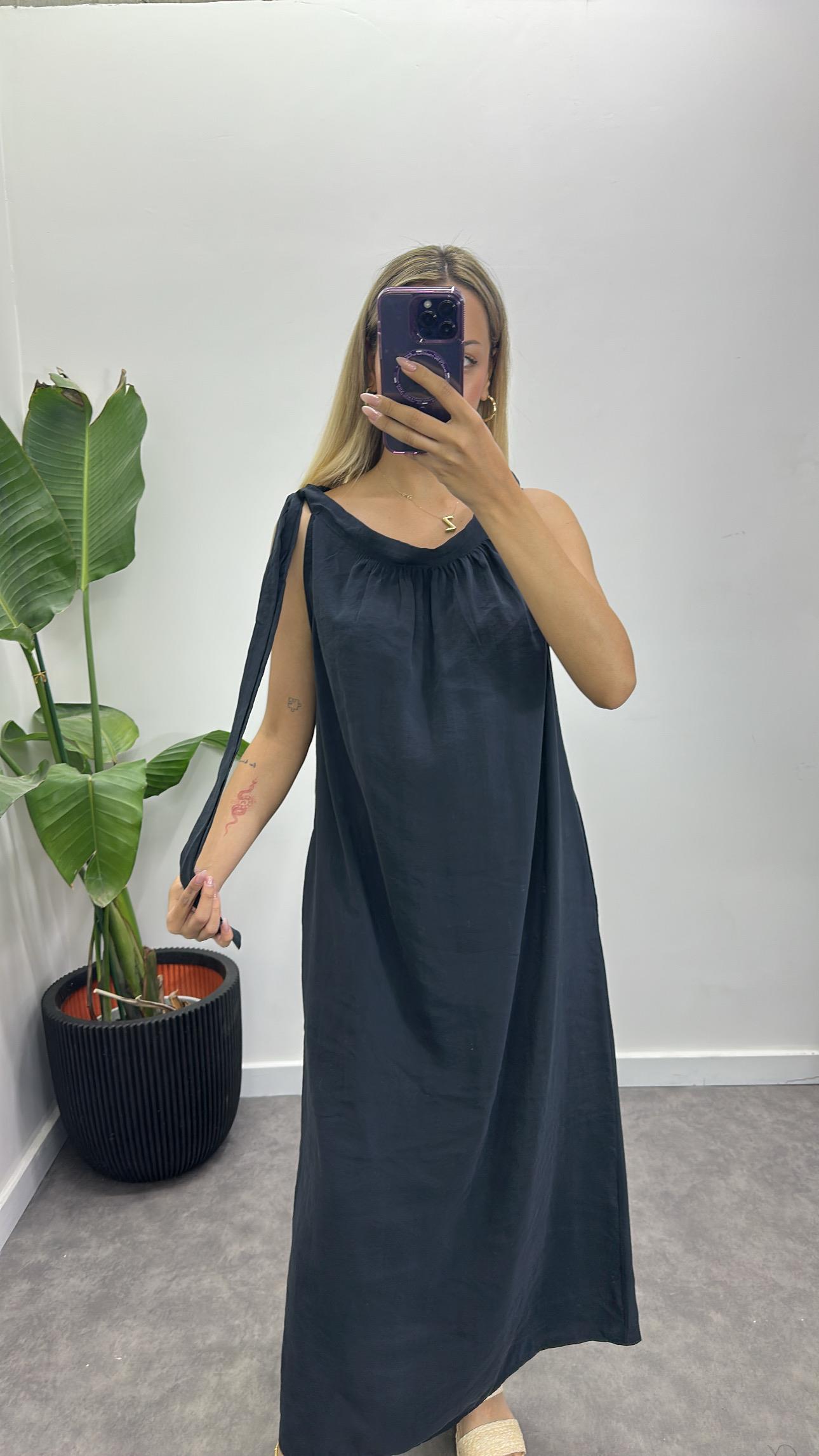 Omuz Bağlamalı Tensel Elbise