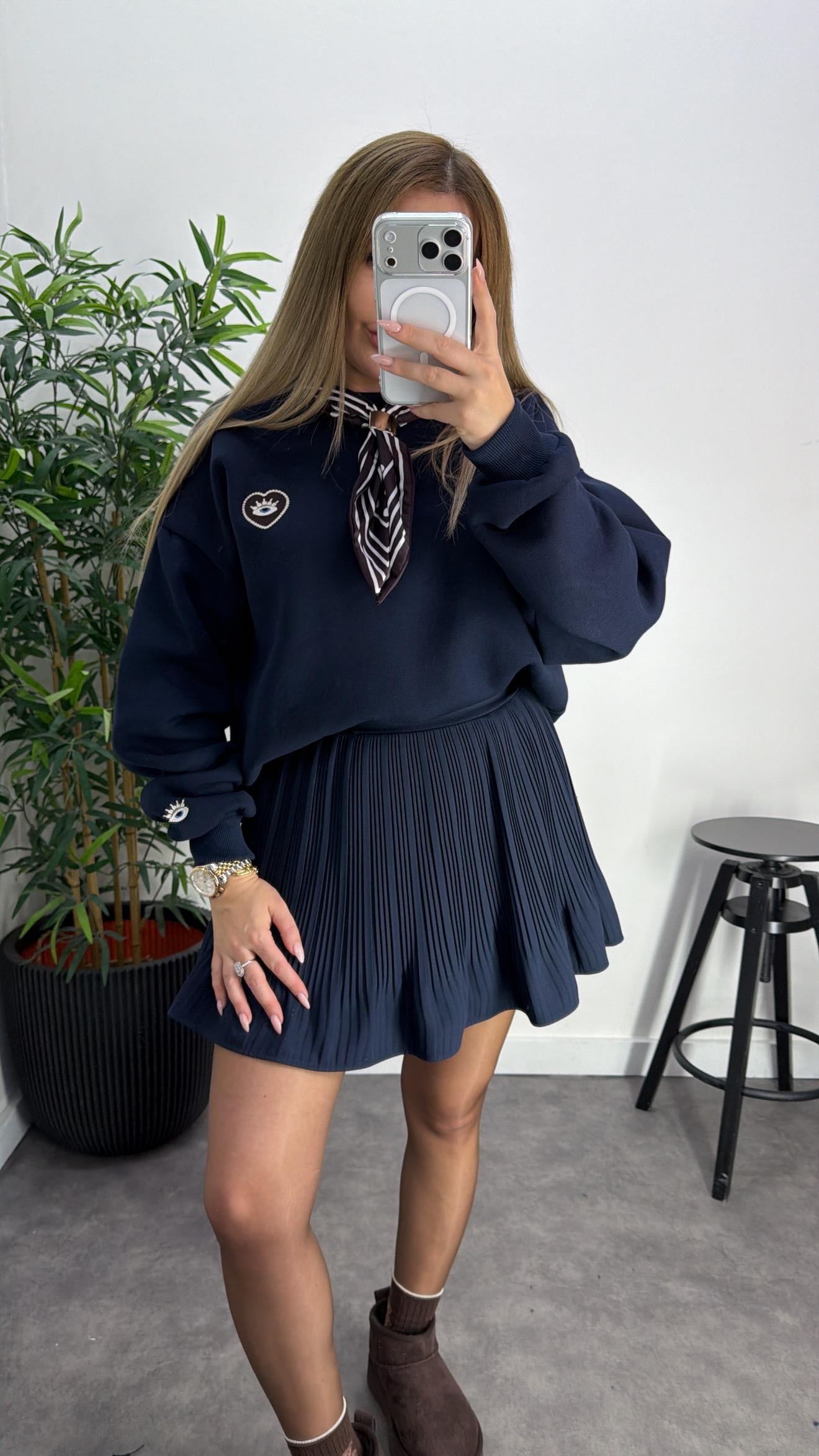 Pliseli Şortlu Etek