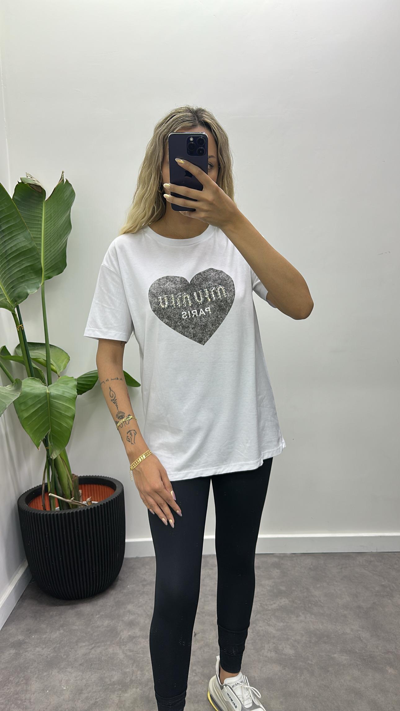 Taşlı MiuMiu T-Shirt