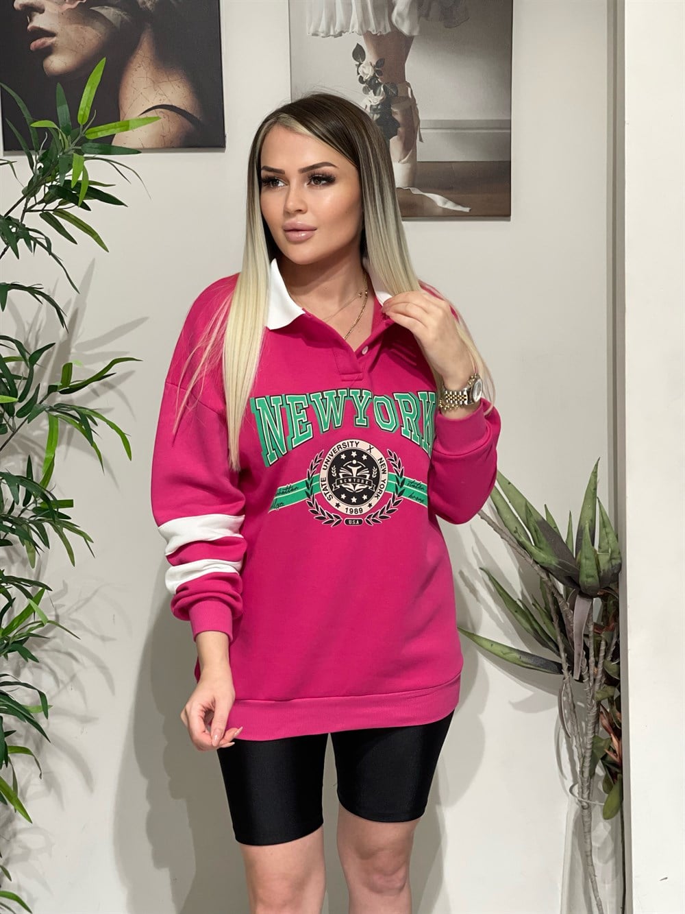 Yakalı Sweatshırt 