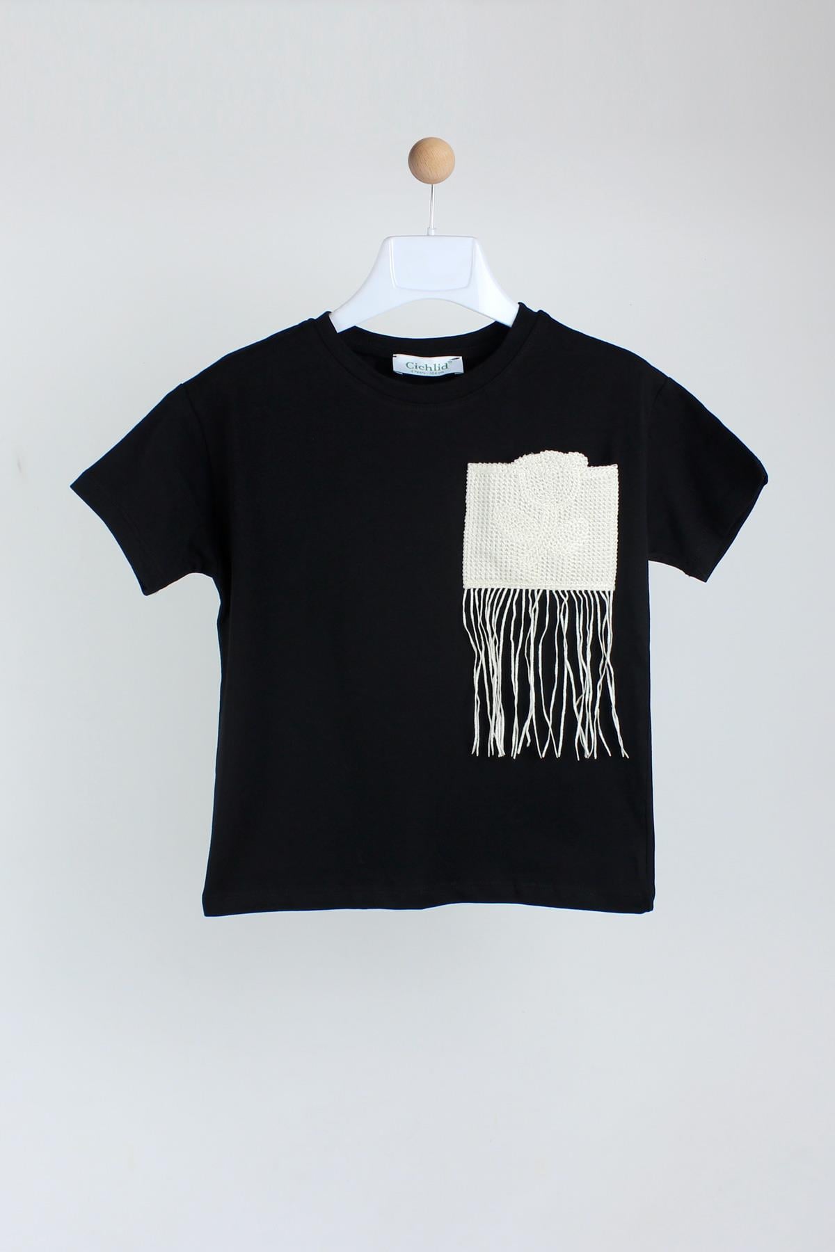 Cichlid Kız Çocuk Örgü Detaylı Tshirt