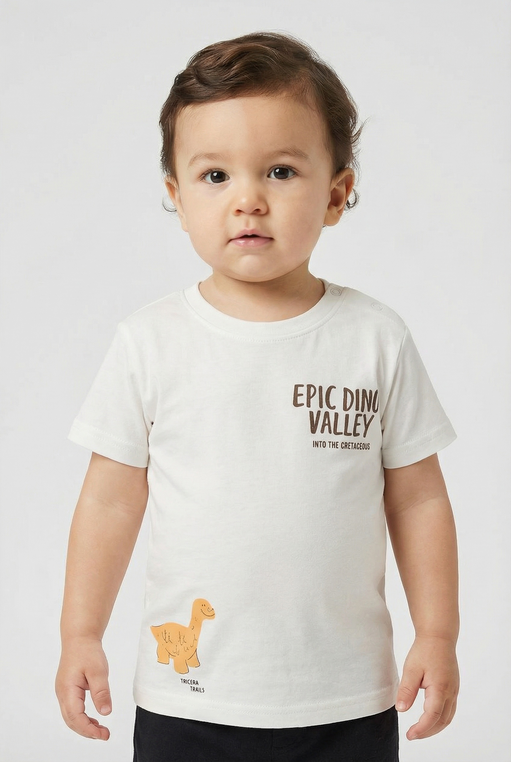 Mackays Erkek Bebek Dinazorlu Tshirt Krem