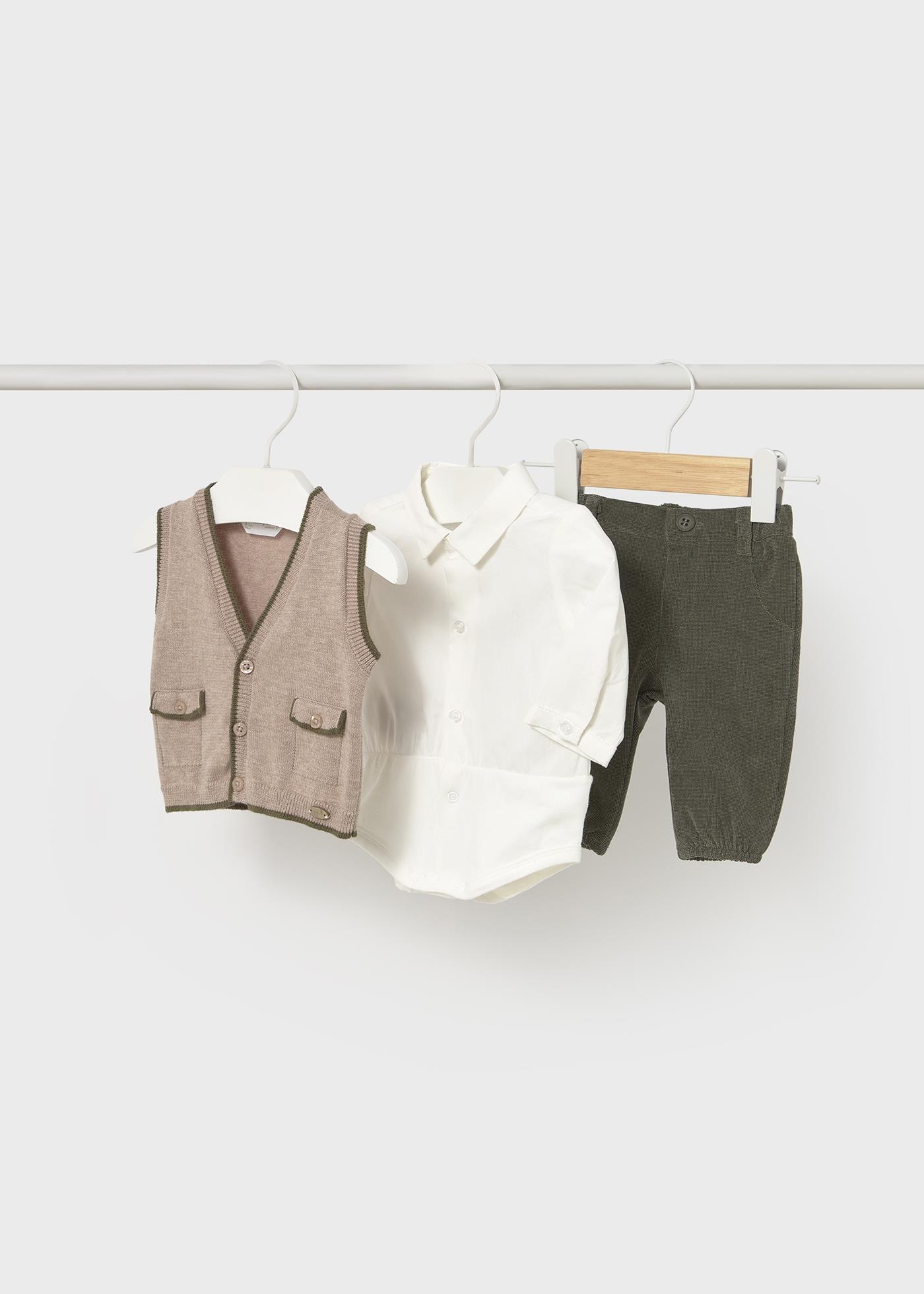 Mayoral Newborn Erkek Bebek Yelekli Pantolon Takım