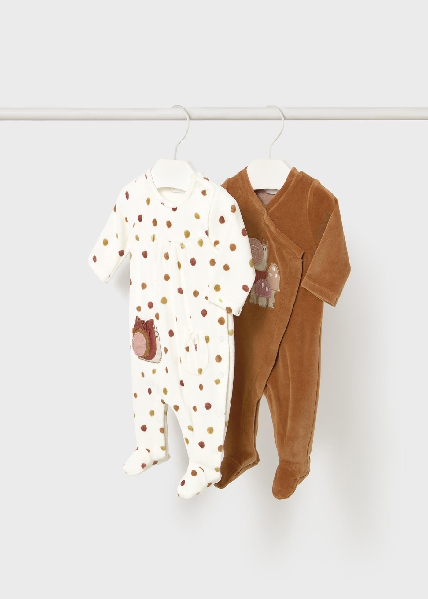 Mayoral Newborn Kız Bebek 2Li Kadife Tulum