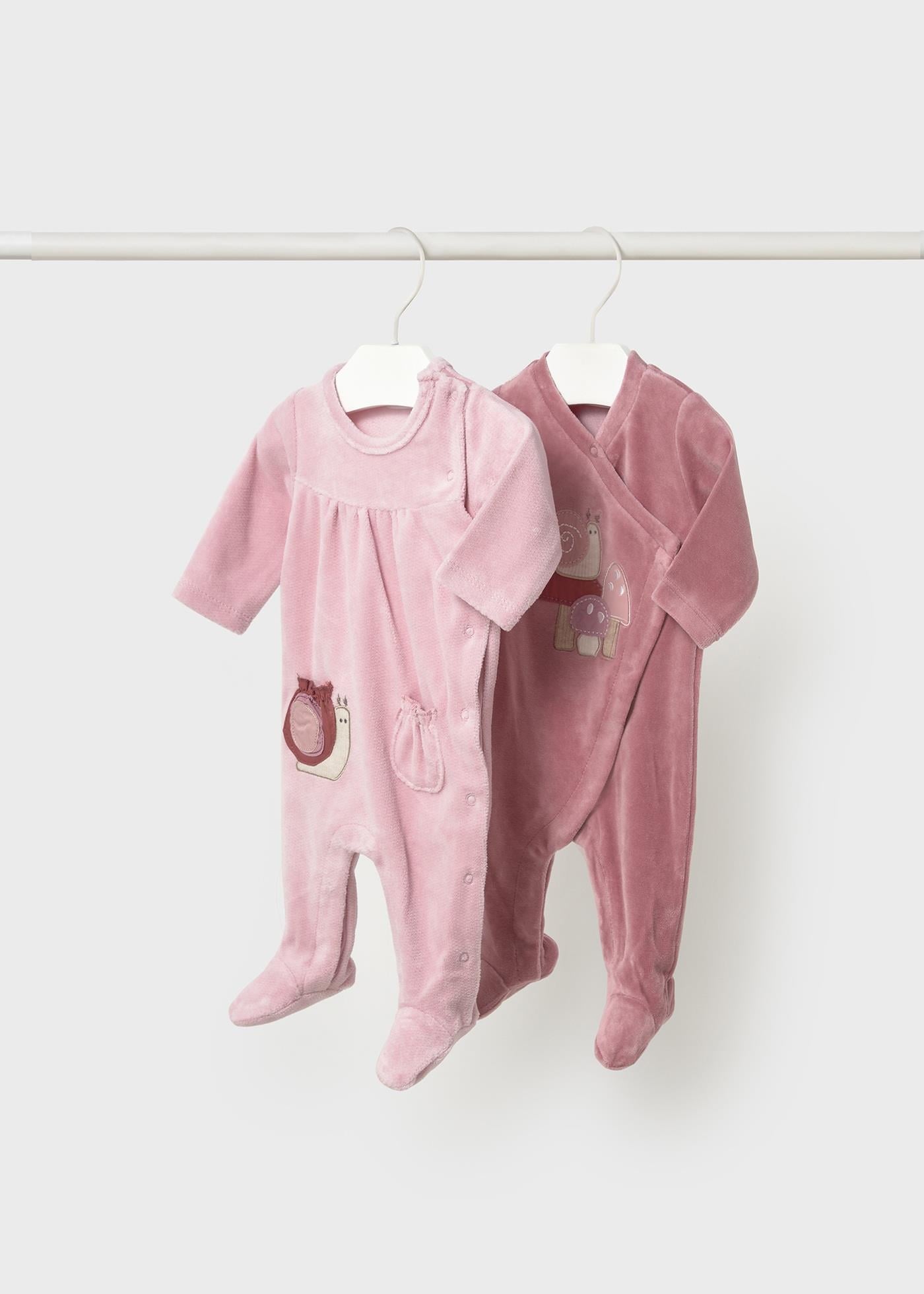 Mayoral Newborn Kız Bebek 2Li Kadife Tulum