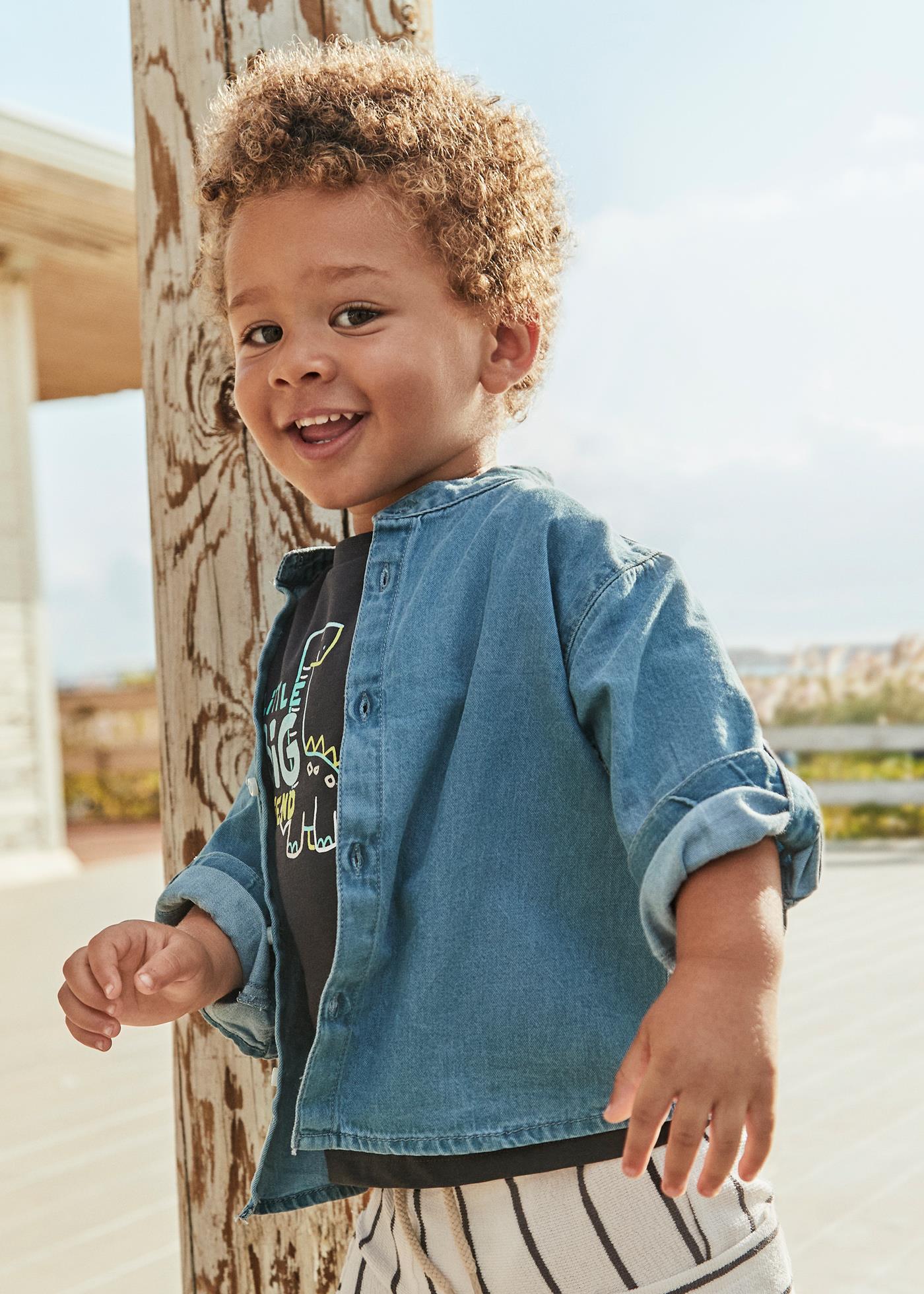 Mayoral Erkek Bebek Uzun Kol Denim Gömlek