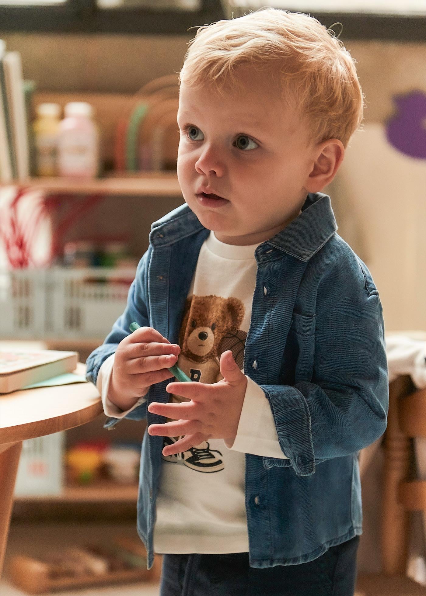 Mayoral Erkek Bebek Denim Gömlek