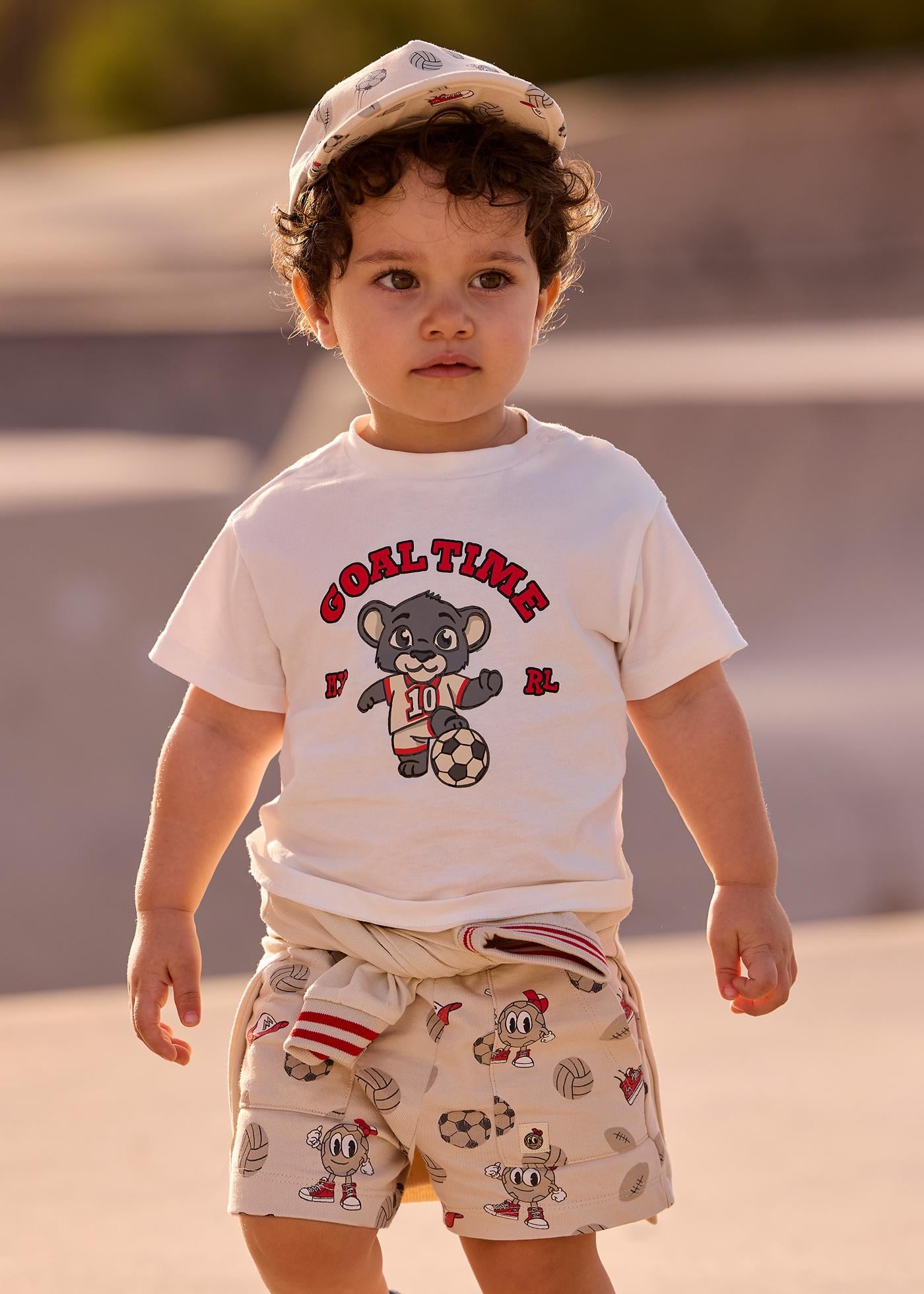 Mayoral Erkek Bebek Baskılı Penye Şort Bej