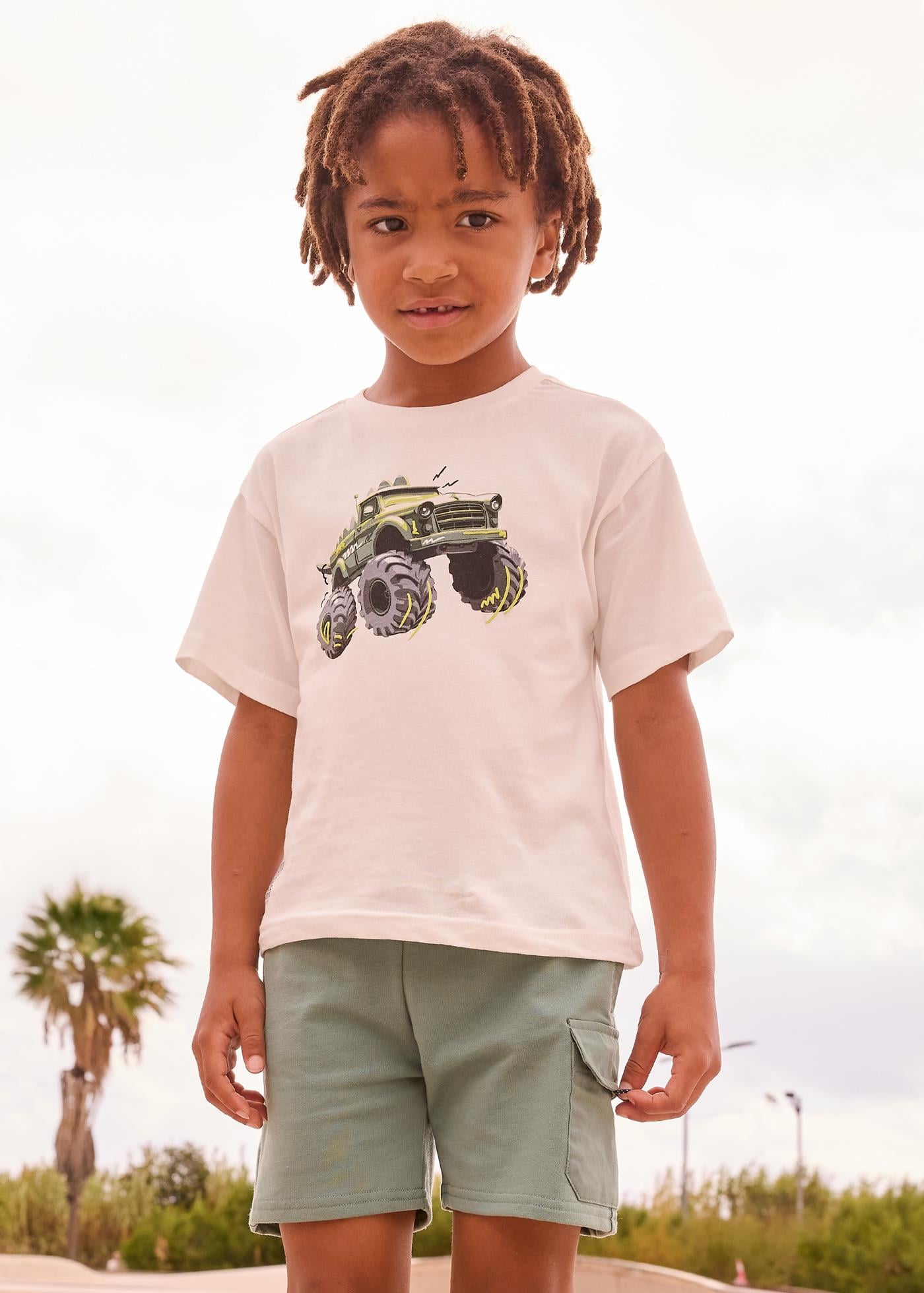 Mayoral Erkek Çocuk Kargo Cepli Penye Şort Yeşil