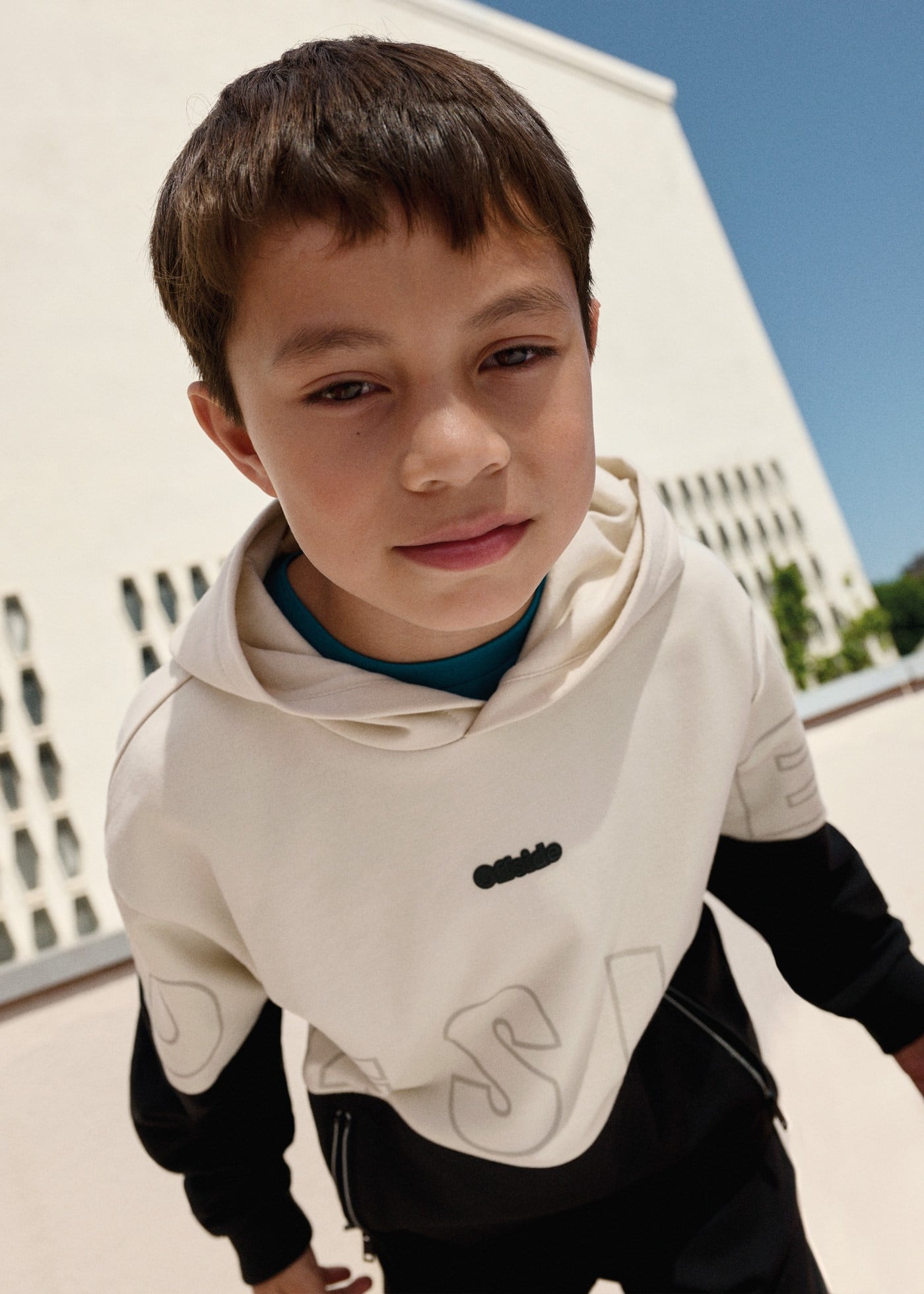 Mayoral Erkek Çocuk Kapşonlu Sweatshirt Bej